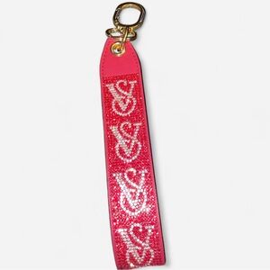 Victoria's Secret Red and Pink Wristlet/Key Holder